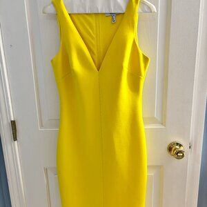 Badgley Mischka Yellow Sheath Bodycon Dress Size 2